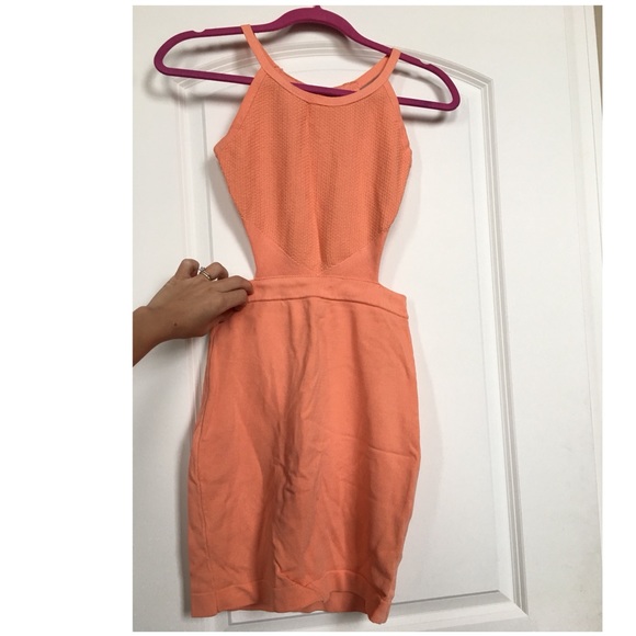 Open back orange Mini Dress - Picture 1 of 3